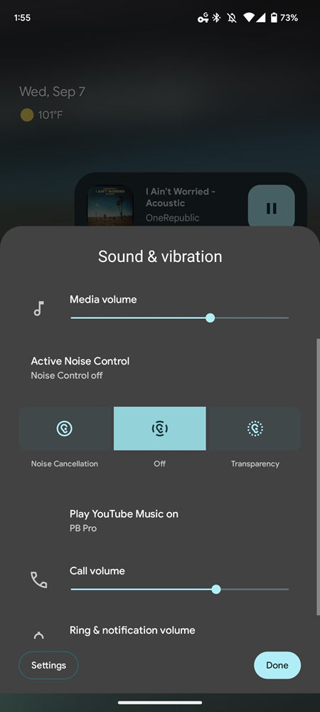 Android 15 Beta 4 removes Pixel Buds Pro active noise controls from redesigned volume menu