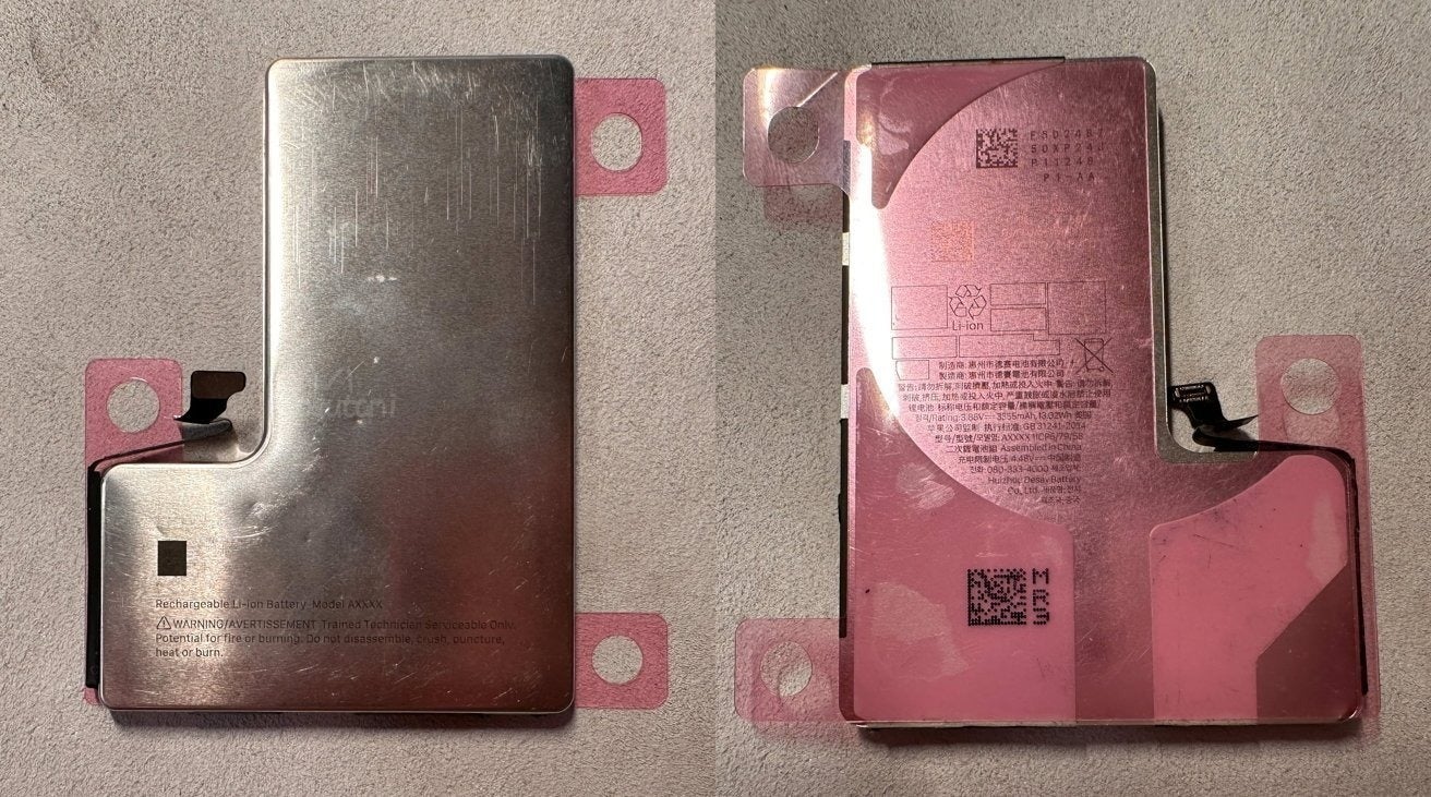 One of the new potential battery designs for the iPhone 16 series. - iPhone 16 Battery and charging: Expected upgrades