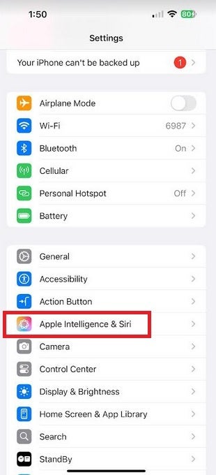 Apple adds new Apple Intelligence &amp;amp; Siri page under Settings. | Image credit-PhoneArena - Apple releases updates allowing some iPhone users to join waitlist for Apple Intelligence Beta