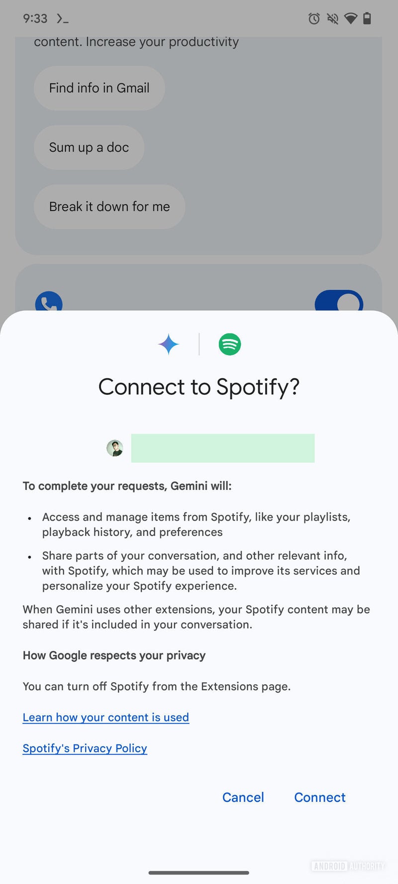 You could soon be able to listen to your Spotify music via Gemini