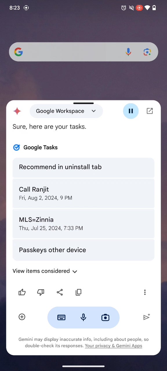 Google working on new Gemini extensions for Keep, Tasks, and Calendar