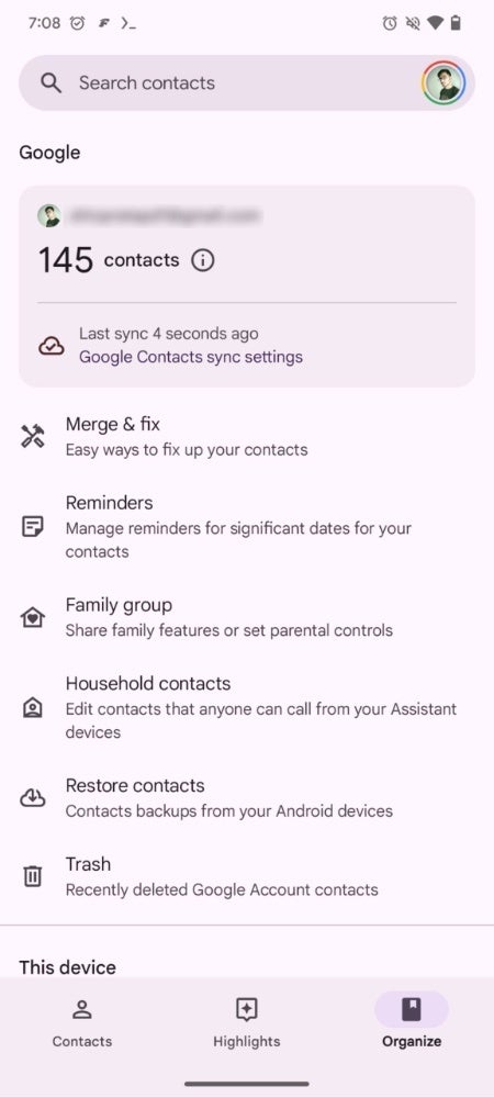 Google Contacts update simplifies contact syncing and shows synced account details