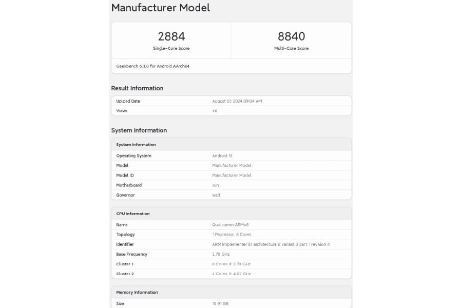 Qualcomm Snapdragon 8 Gen 4 Geekbench scores | Image credit – GizmoChina - First Snapdragon 8 Gen 4 benchmark beats the iPhone 15 Pro Max