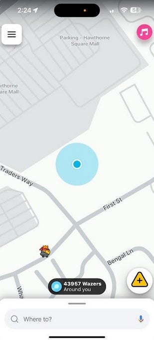 The Waze mobile app on iOS. | Image credit-PhoneArena - Waze releases emergency update for the iPhone version of the app