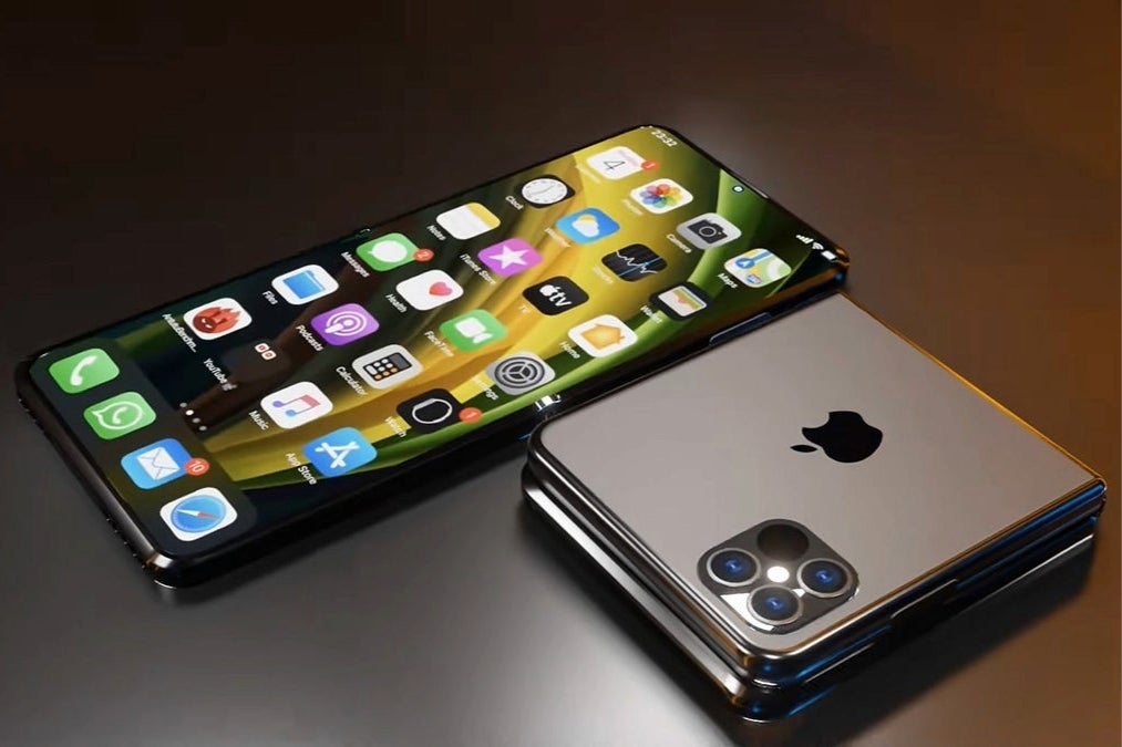 Concept design of a foldable iPhone. | Image credit – iOS Beta News - Is Apple too late to the foldable game after so many generations from other brands?