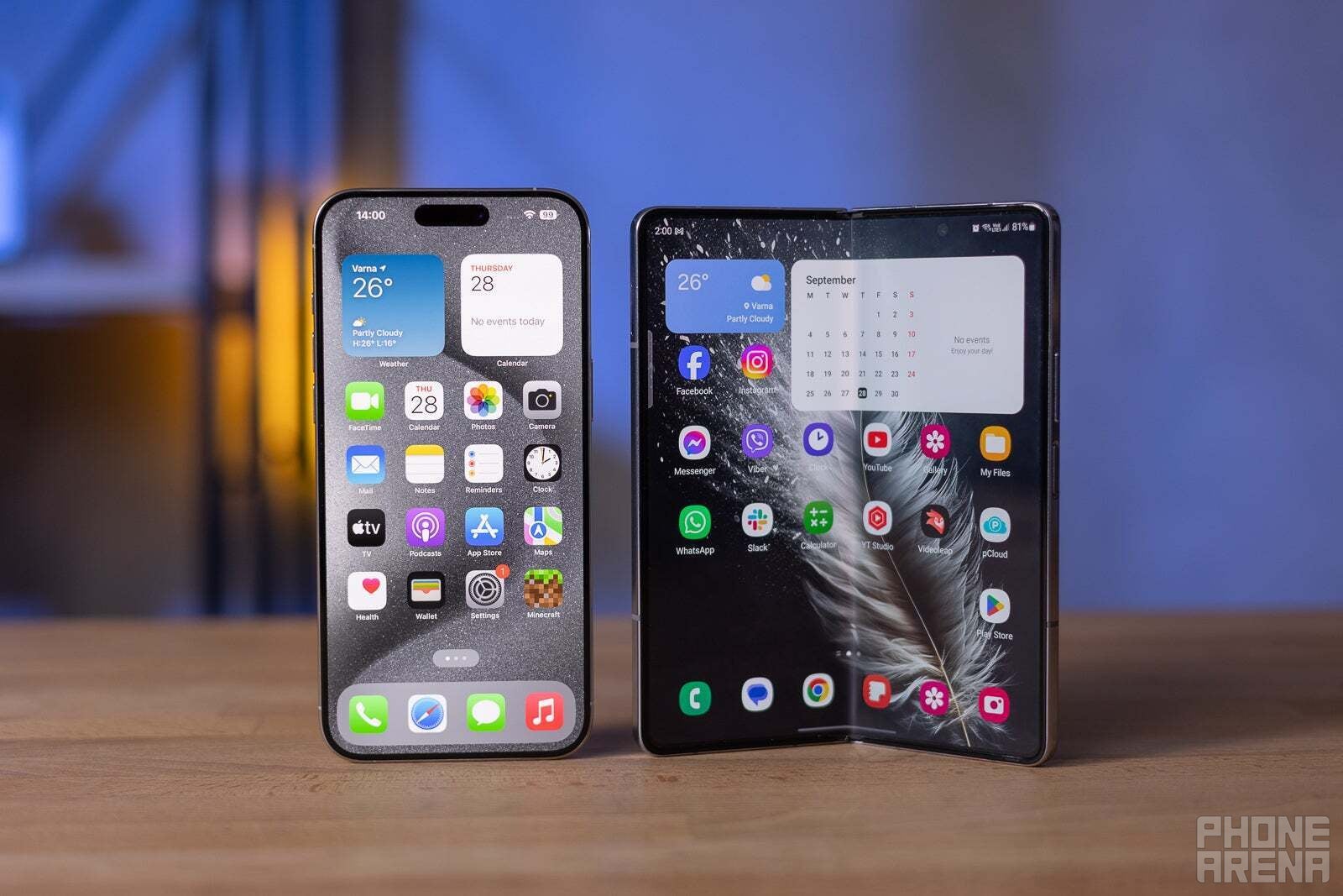 iPhone 15 Pro Max next to Galaxy Z Fold 5 | Image credit - PhoneArena - iPhone 16: is this where it ends?