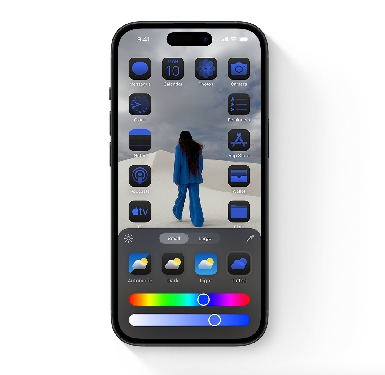 With iOS 18, you&#039;ll be able to personalize your app icons by moving them around or picking a color theme. | Image credit – Apple - iOS 18 will allow you to keep the music on while the camera is rolling