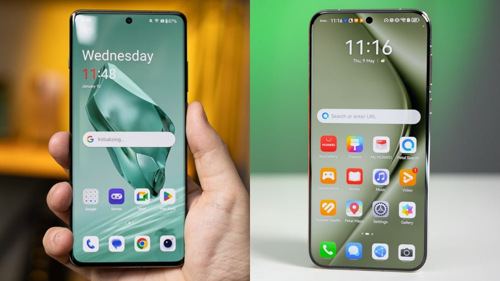 The OnePlus 13 should have a quad-curved glass panel like the one on the Huawei P70 Ultra (right). - Chinese flagship phones about to leave iPhone, Samsung and Pixel in the dust (once again)?