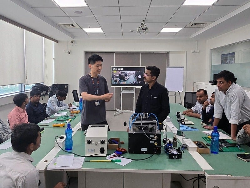 A Samsung instructor in India last month. | Image credit — Samsung - Samsung is finally looking to step up it&#039;s repairability for Galaxy smartphones