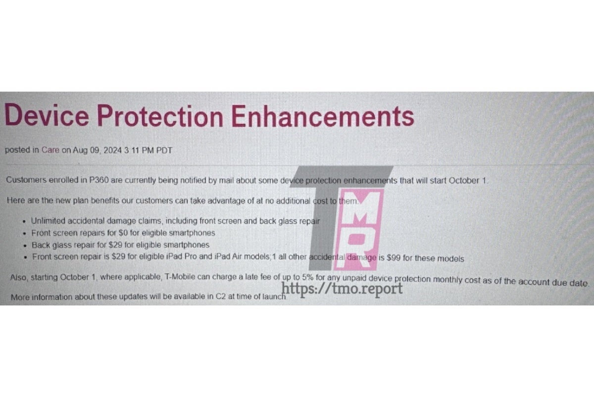 T-Mobile's upcoming Protection 360 upgrades were first revealed in this leaked document. - T-Mobile is vastly improving its Protection 360 plan without increasing your monthly costs