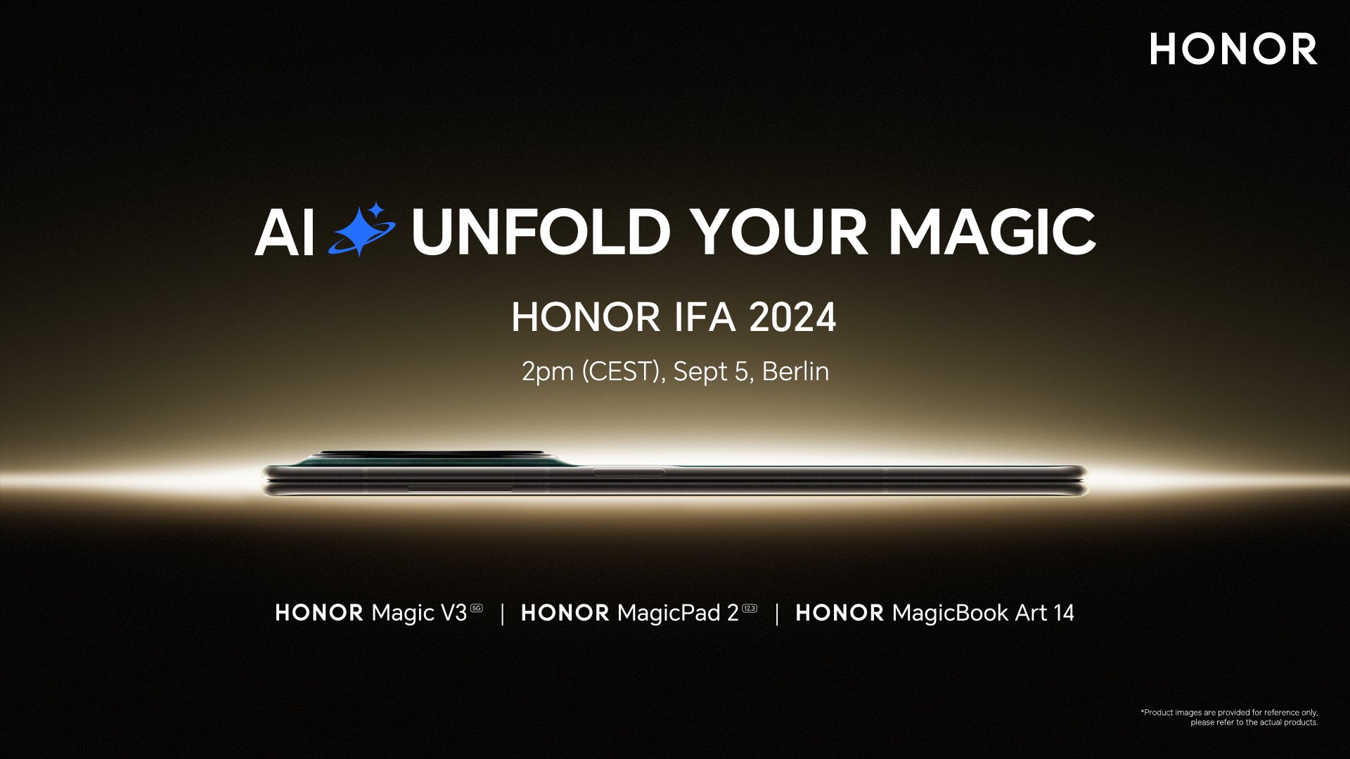 September 5 is the day when the Magic V3 will make its global debut. | Image credit – Honor - One of the thinnest foldable phones set for global debut next month