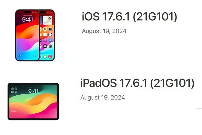 Apple releases a second version of iOS 17.6.1 and iPadOS 17.6.1. | Image credit-Appl - Trying again to exterminate an important bug, Apple releases a new version of iOS 17.6.1