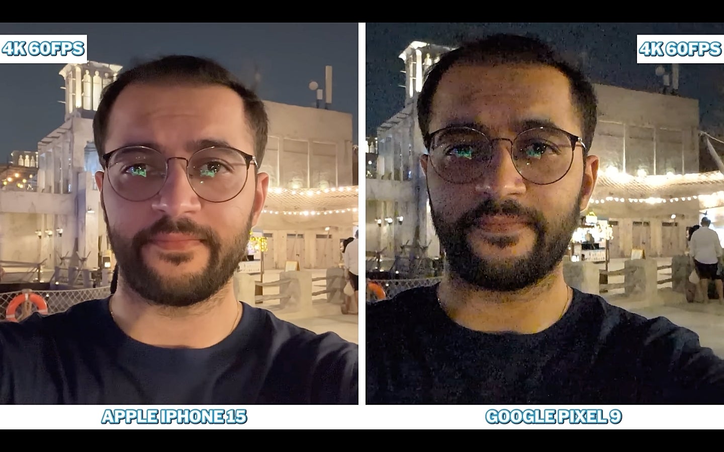 La cámara para selfies del Pixel 9 parece tomar algunos de los videos con poca luz más ruidosos. Las cámaras traseras también pueden ser ruidosas. - Las primeras muestras de Pixel 9 vs iPhone 15 demuestran que Google sigue ignorando los graves problemas de la cámara