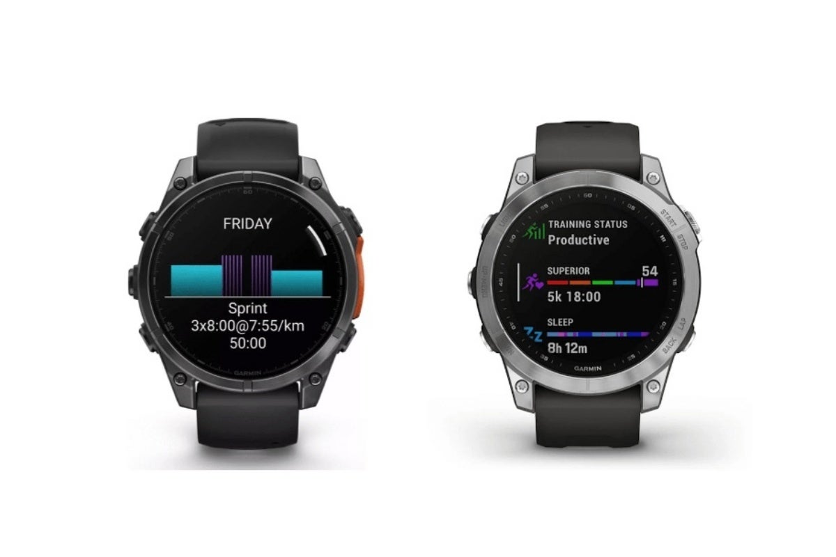 The Fenix 8 (left) is pictured next to the Fenix 7 Pro in 47mm sizes here. | Image Credit -- GadgetsandWearables - Garmin&#039;s next big Fenix 8 smartwatch leaks out with a sleek design and sharp screen