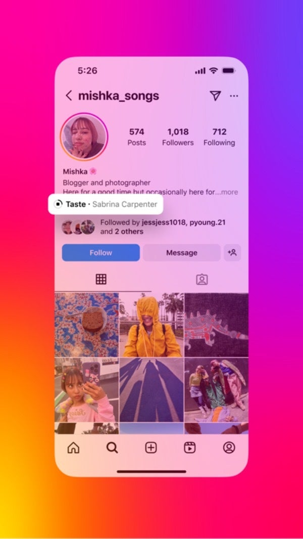 Instagram and Sabrina Carpenter debut new feature to add a song to your profile, 2000s style