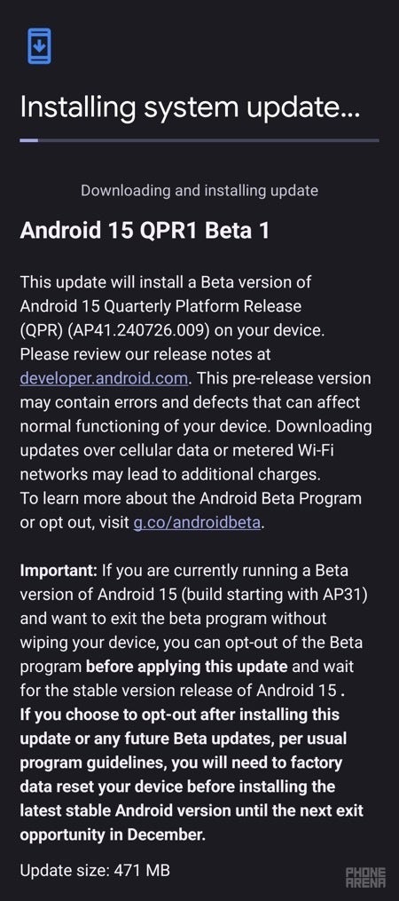 Android 15 QPR1 Beta 1 is now available for Google Pixel devices excluding the Pixel 9 series