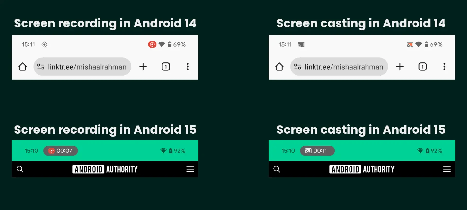 Image Credit - Android Authority - Android 15 may bring a couple of useful tweaks to screen recording and screen casting