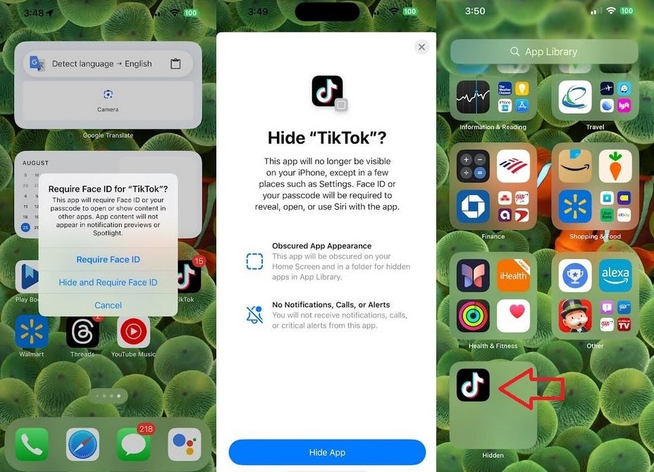 It protects your personal data by requiring Face ID when opening the app and hiding its icon from the home screen. | Image Credit – PhoneArena – iOS 18 has added a great feature that allows you to lock apps using Face ID and hide them from others.