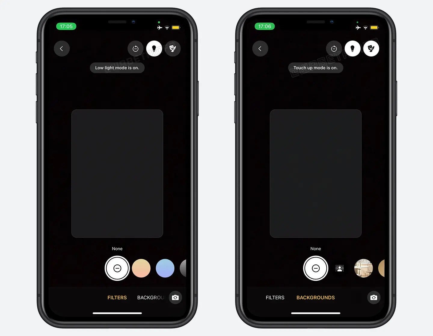 AR call effects and filters are currently available in beta. | Image credit – WABetaInfo - WhatsApp’s AR effects and filters are coming to iOS users, too