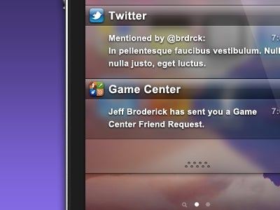 iOS 5 Notification Center themes - iOS 5 Notification Center cracked open to third party widgets