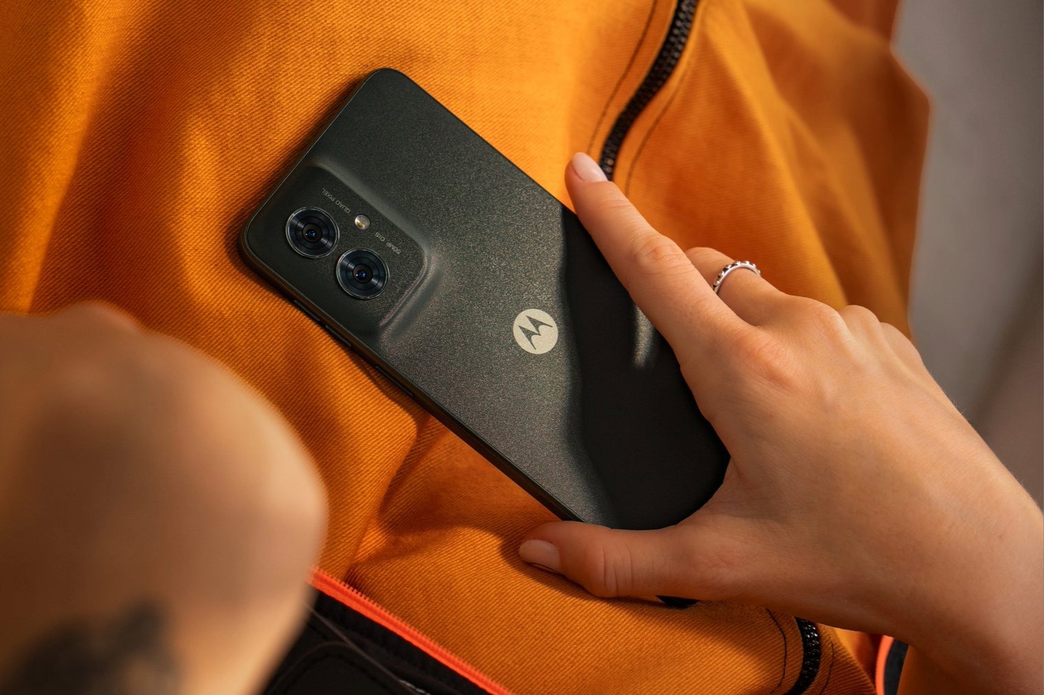 The Moto G55 5G in Forest Grey. | Image credit – Motorola - Say hello to the newest members of the Motorola family: Moto G55 5G and G35 5G