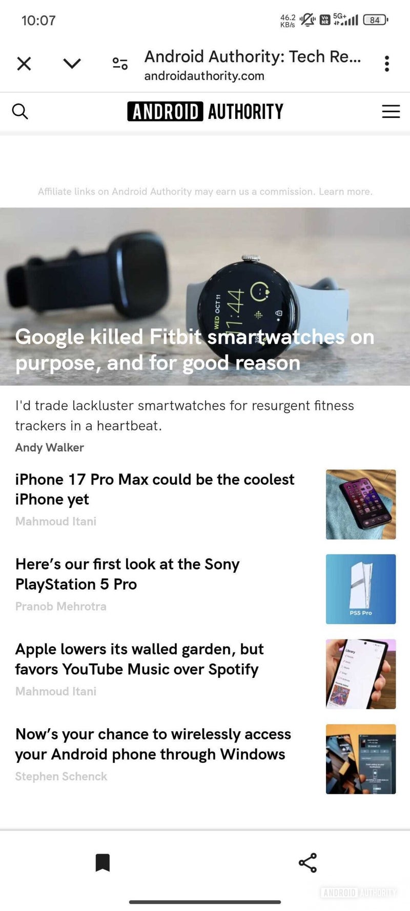 Screenshot of Google app browser bottom bar redesign candidate