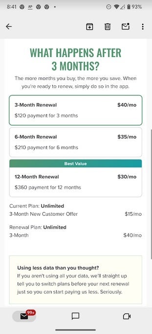 What happens when Mint&#039;s deal expires depending on the plan you&#039;ve selected. | Image credit-T-Mobile - Total Wireless truly believes you&#039;ll kiss T-Mobile and its pre-paid firms goodbye with this deal