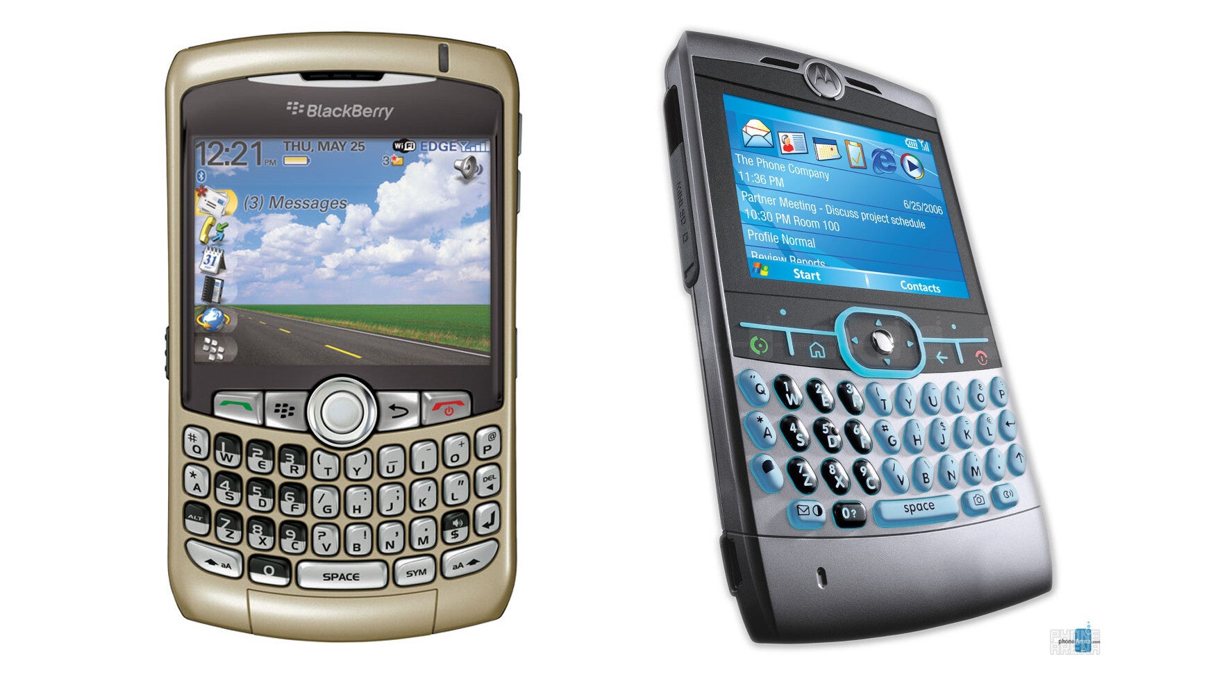 BlackBerry Curve and Motorola Q