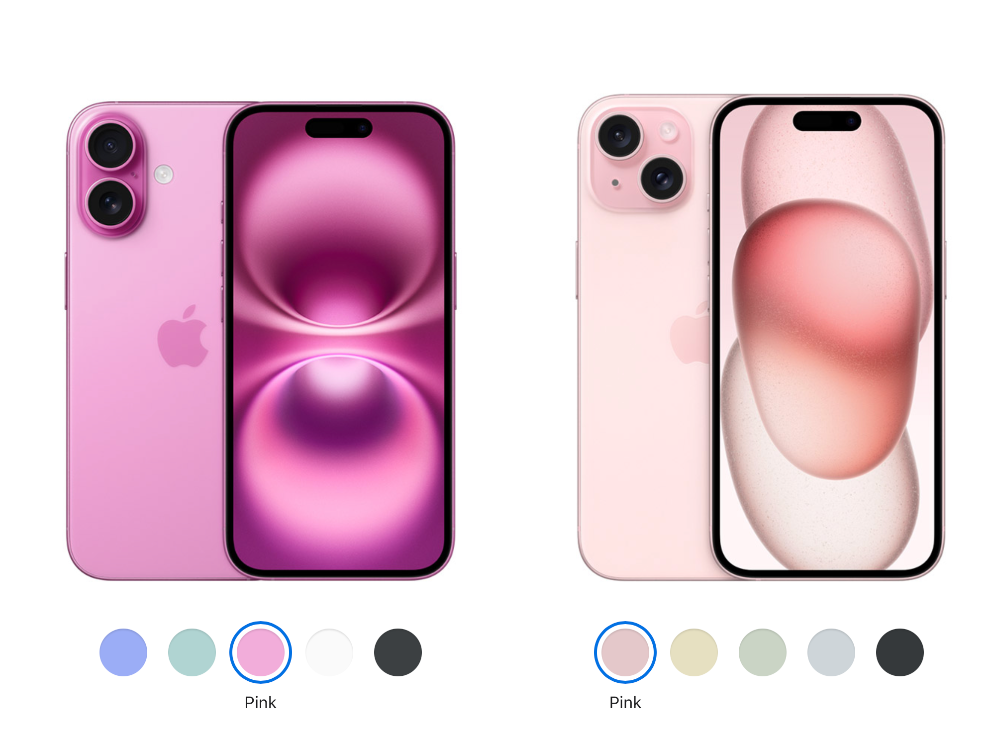 The pink is bright, vibrant, and in-your-face, compared to a soft-spoken pink on the iPhone 15  | Image Credit - Apple - iPhone 16 colors: all the official shades