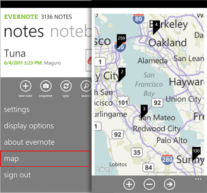 Evernote hits WP7 and looks sexy