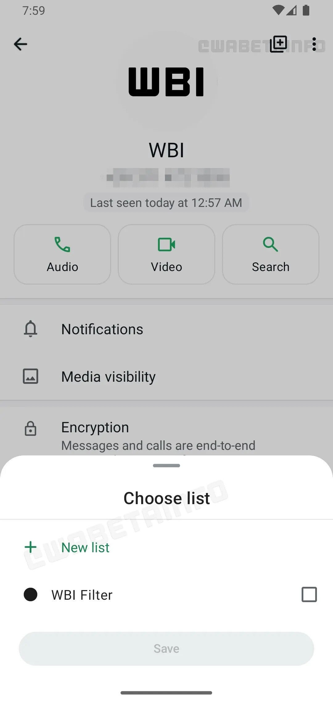 Screenshot of a new feature in WhatsApp.