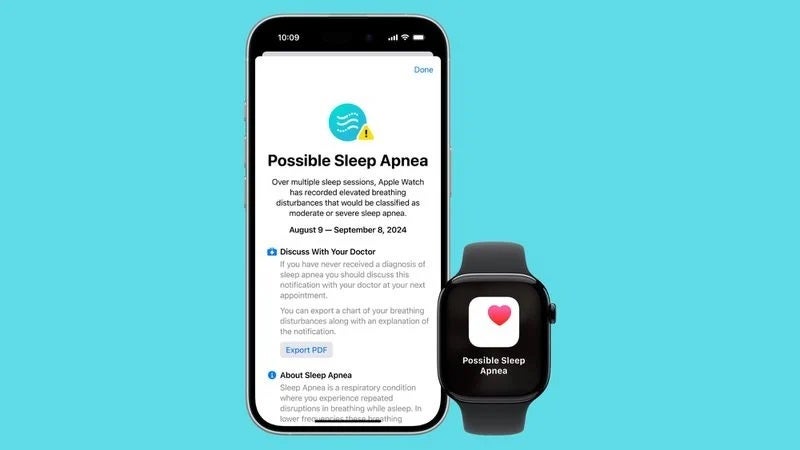 sleep apnea detection screen in the Health app