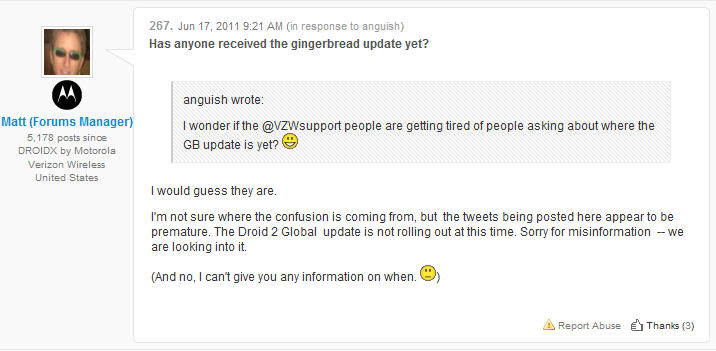 Even though Verizon gave a green light to the Gingerbread update for the Motorola DROID 2 Global, Motorola said the update is not ready - Motorola says Gingerbread in oven for Motorola DROID 2 Global, just not completely cooked