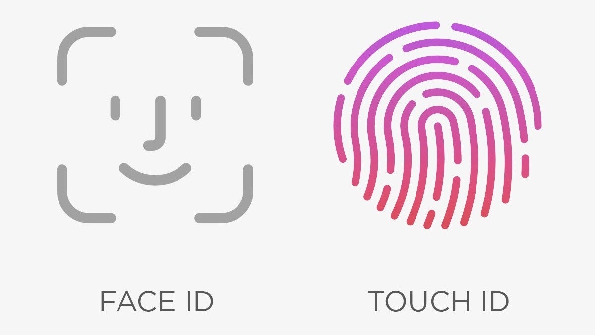 Face ID vs Touch ID icon photo.