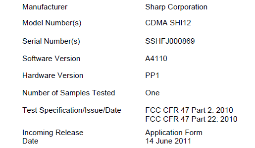 The Sharp Aquos SHI12, with 3D functionality, has two thumbs up from the FCC - Sharp Aquos SHI12 visits the FCC with 3D features in tow