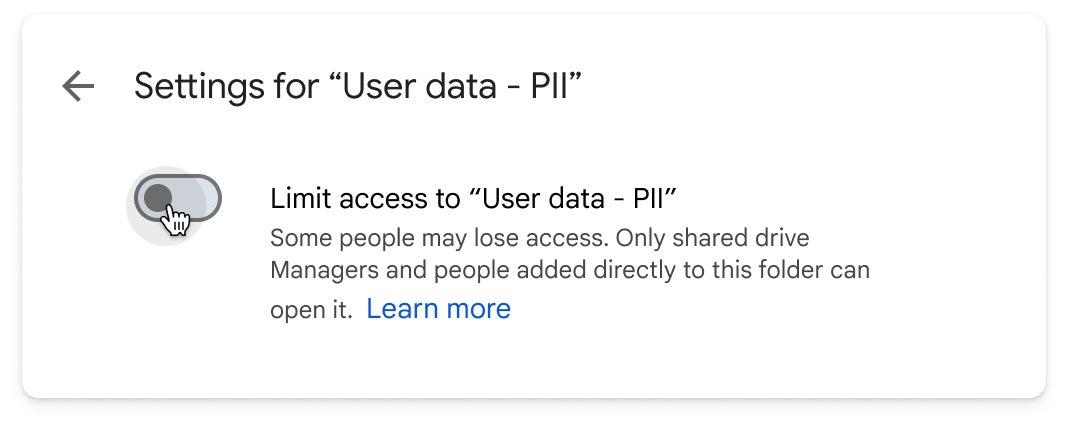 Google Drive update adds new option to restrict access to folders