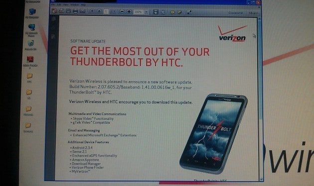 This release notice says that the HTC ThunderBolt will be receiving a major update on June 30th - Leaked notice shows June 30th OTA update for HTC ThunderBolt bringing Gingerbread and more