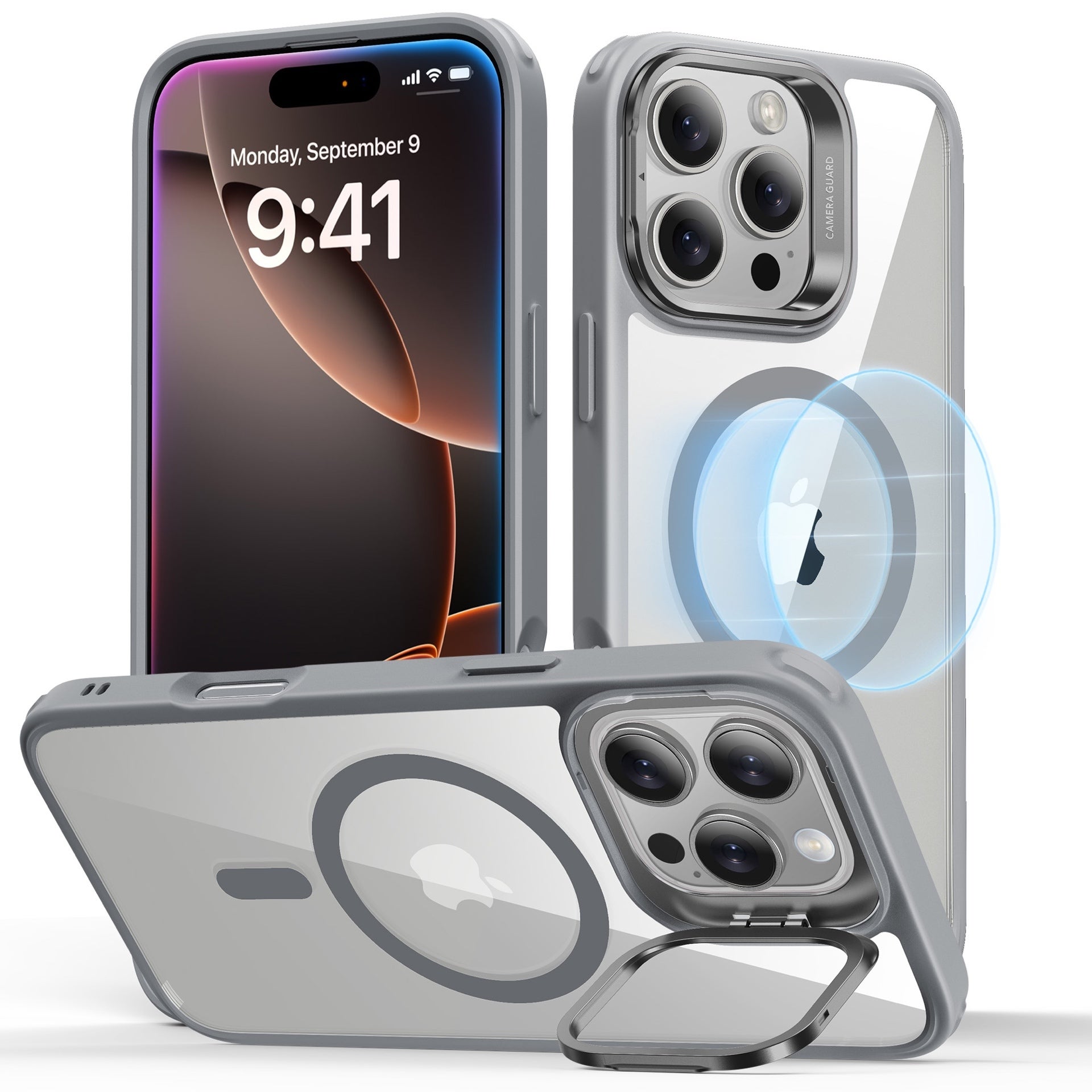 ESR Classic Hybrid Case with Stash Stand - ESR introduces new cases and Qi2 MagSafe wireless chargers with CryoBoost technology for the iPhone 16 lineup!