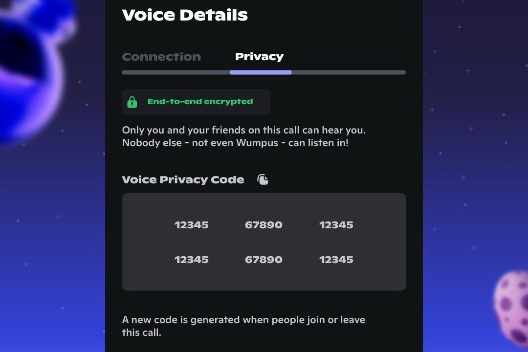 Illustration of Discord voice privacy codes