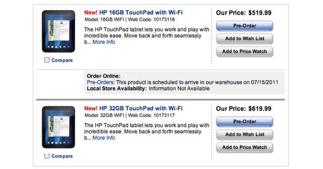 The HP TouchPad can now be pre-ordered in the U.S. and Canada - HP TouchPad up for pre-order right on time