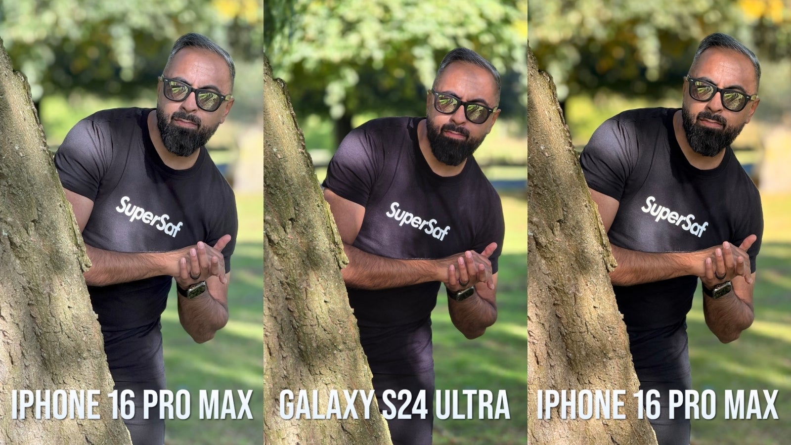 iPhone default photo mode (left), Galaxy default photo mode (middle), iPhone with Amber Photographic Style right). Taken by SuperSaf. - Genius or cheating: Chameleon Phone 16 camera can shoot like a Samsung, Pixel, and Xiaomi