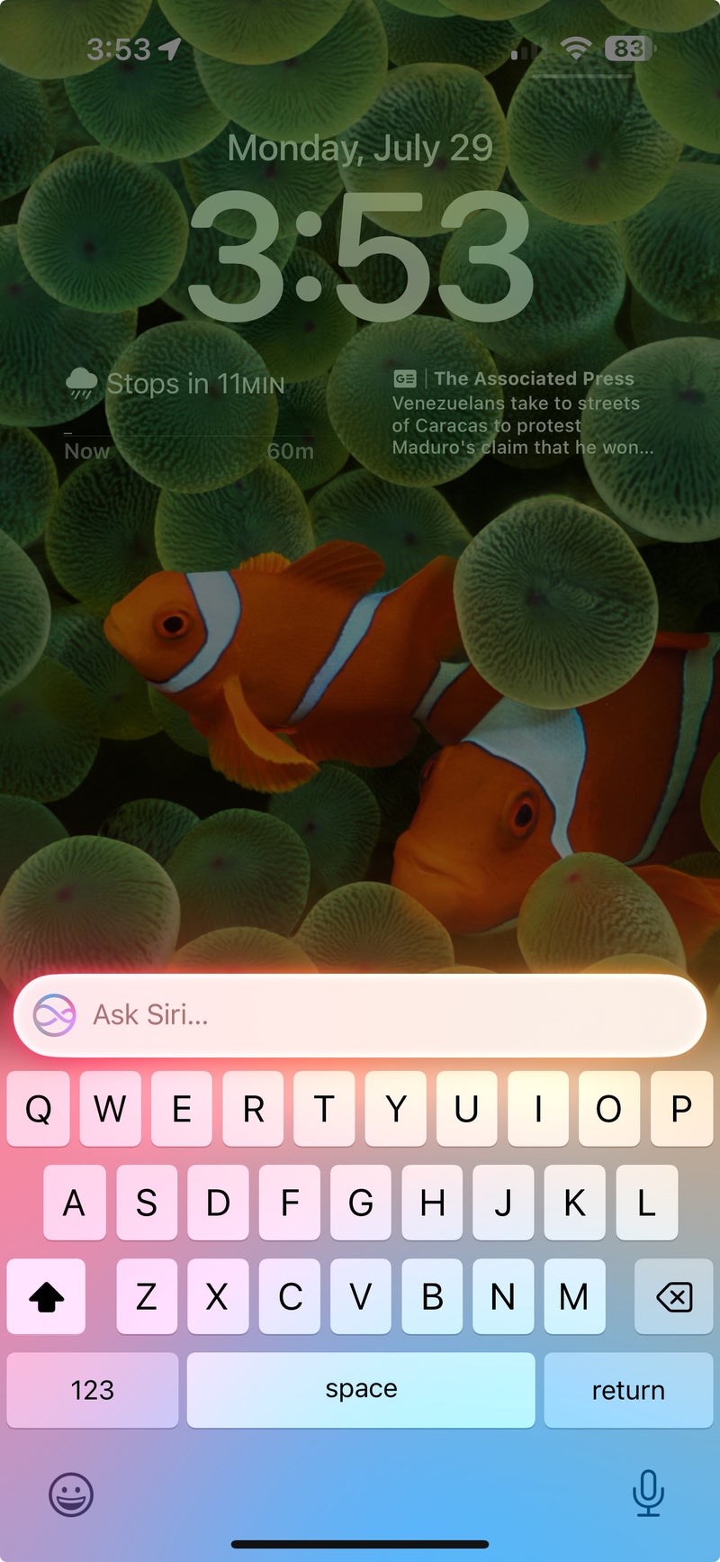 Screenshot of the Chat to Siri feature on iOS 18