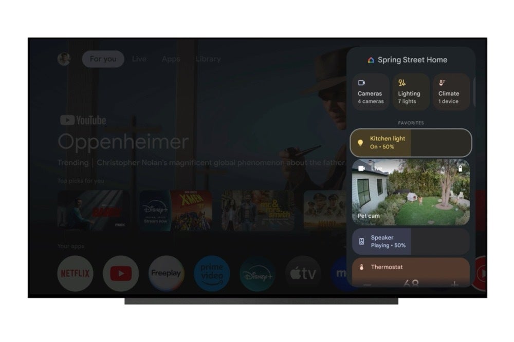 Screenshots from the new Google TV interface