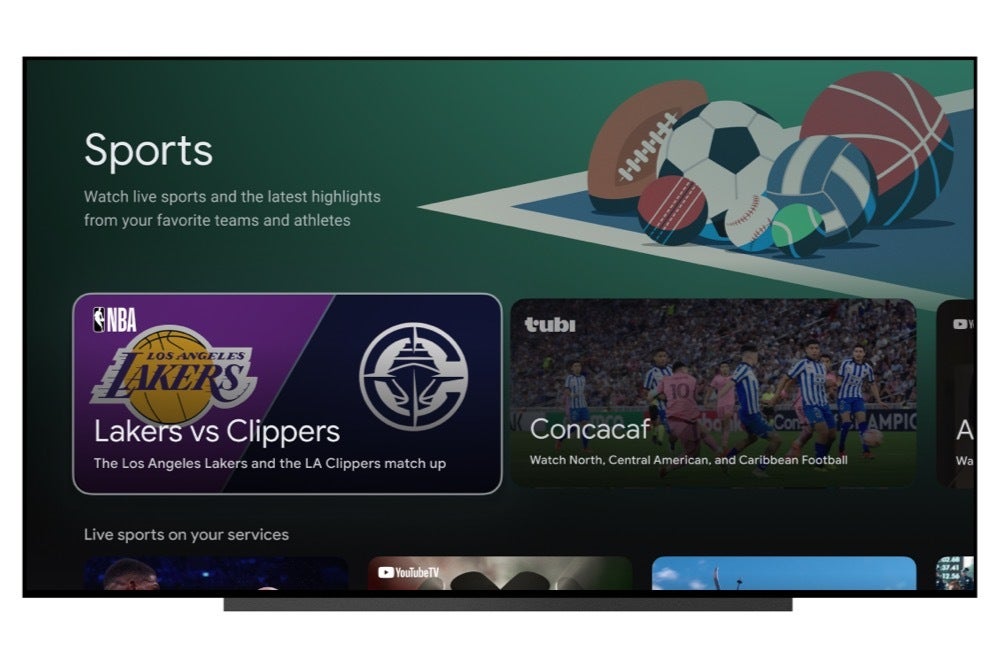 Google TV sports topic page. | Image credit — Google - Google TV gets major upgrade: smart home controls, AI art, sports hub, more