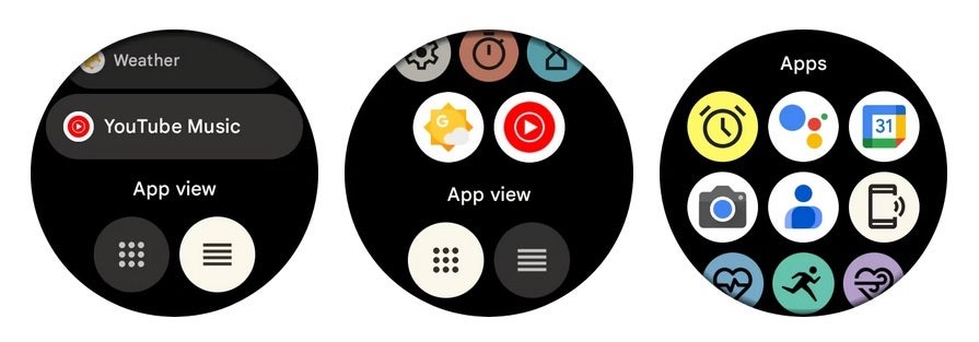 Update to&amp;nbsp;Wear OS 5 includes a grid view for your apps. | Image credit-Android Police - Wear OS 5 comes to older Pixel watches