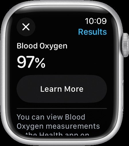 Apple Watch oxygen saturation measurement