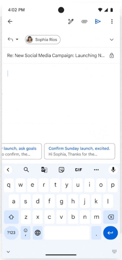 Gmail contextual Smart Reply