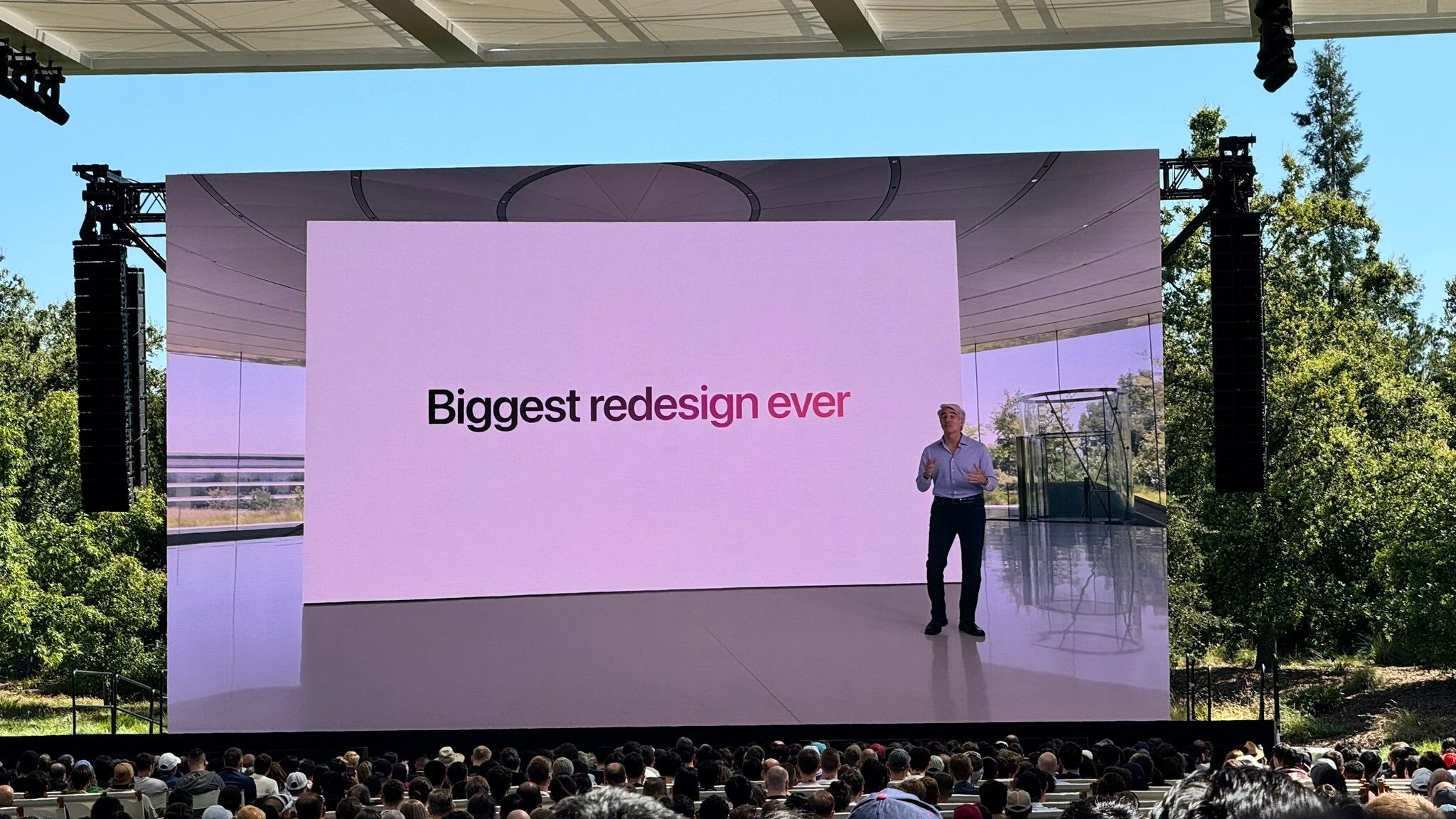 Craig Federighi on stage in Cupertino.