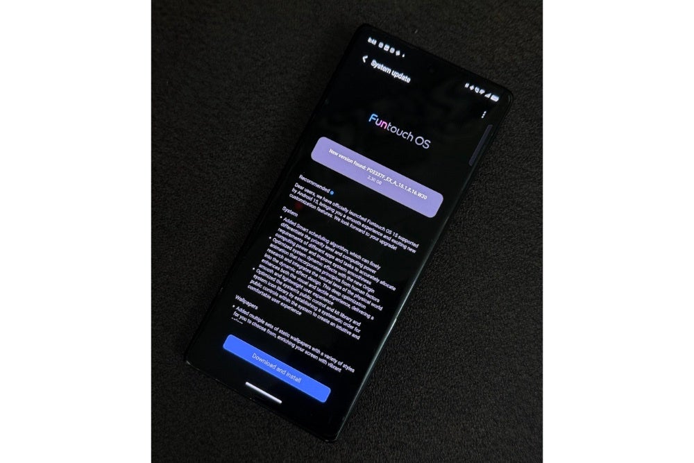 An image of Funtouch OS 15 update rolling out