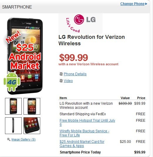 Wirefly makes it easy to own the 4G LTE equipped LG Revolution at $100 on-contract